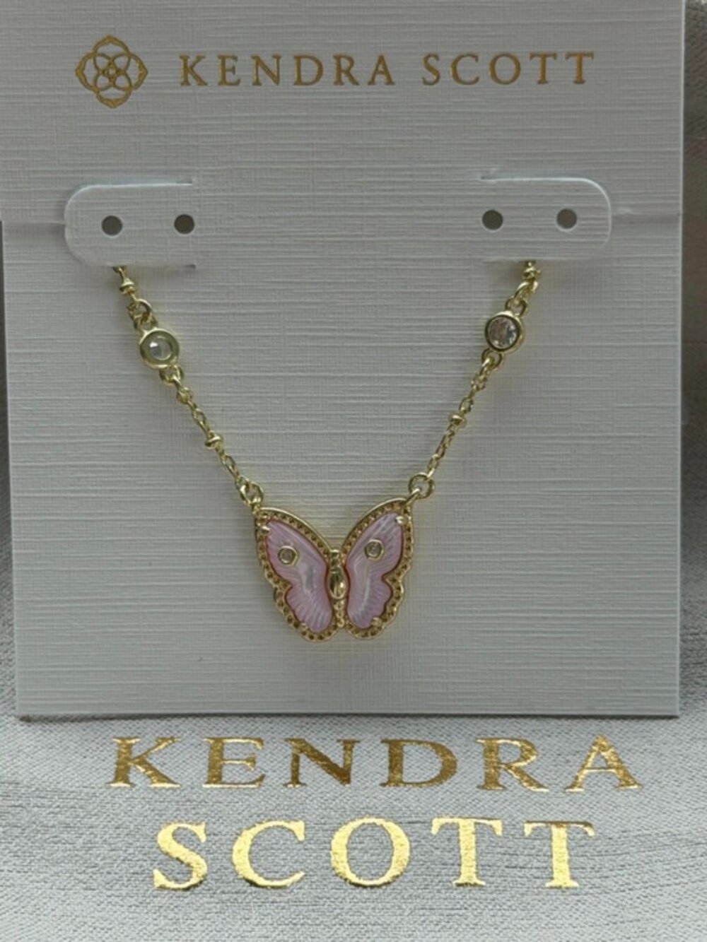Kendra Scott Pink Butterfly Necklace